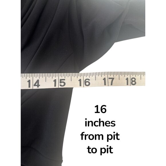 Vintage Tadashi Collection Black Draped Surplice Fit & Flare Cocktail Dress Wome - Picture 10 of 12